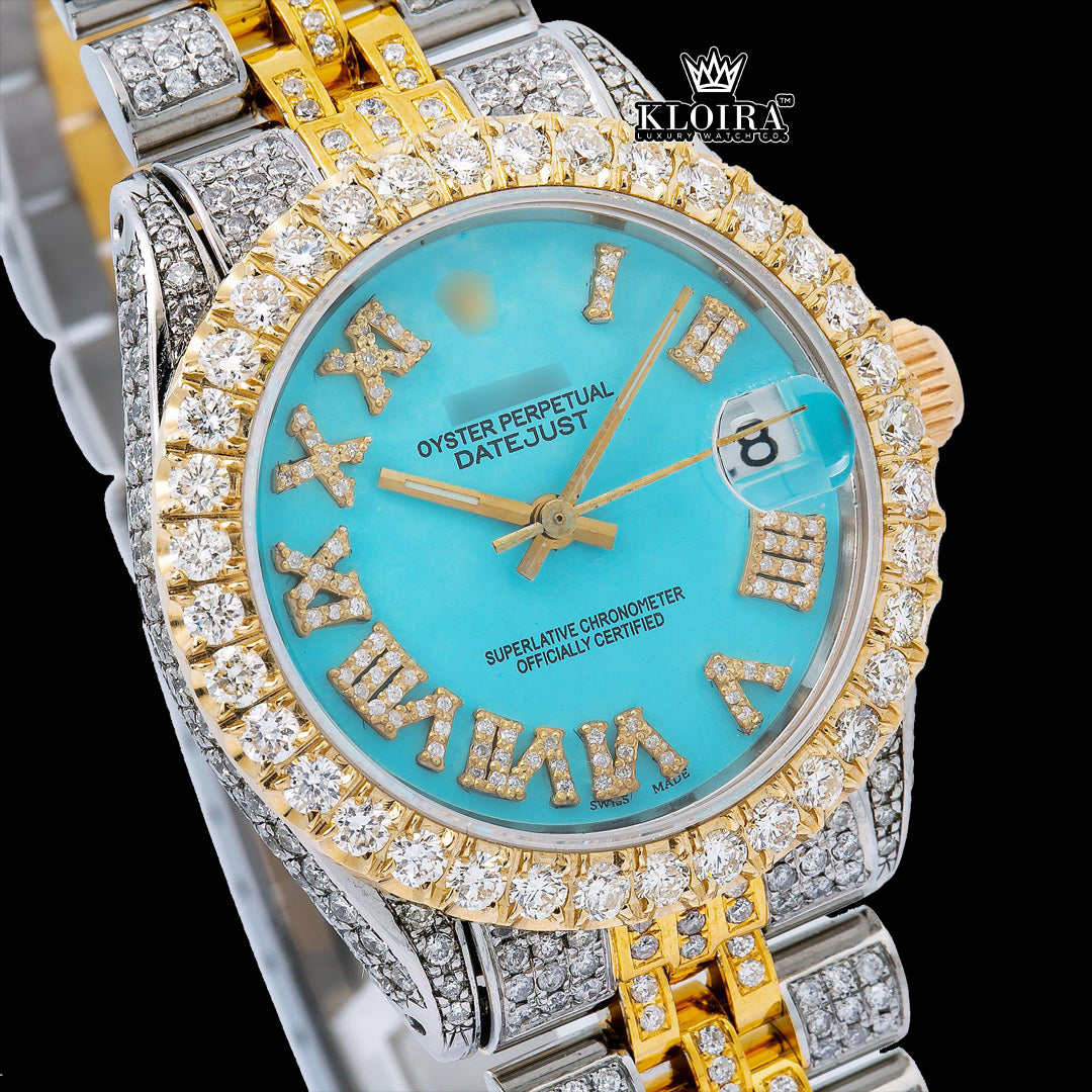 AquaGleam Moissanite Diamond Watch Silver VVS 18 Carat 42mm Men Front