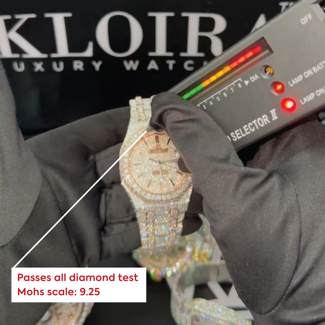 AP Iced Out Arabic Numerals Moissanite Diamond Watch Front View