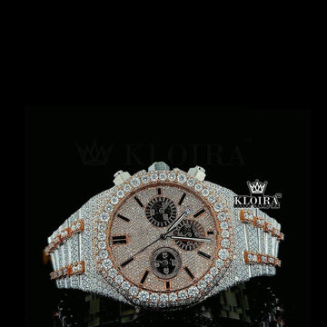 Audemars Piguet Inspired Bust Down Chronograph Moissanite Diamond Watch Front View