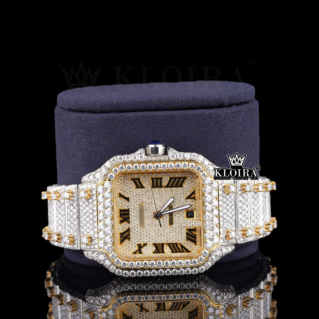 Front View Of Best Moissanite Cartier Watch 