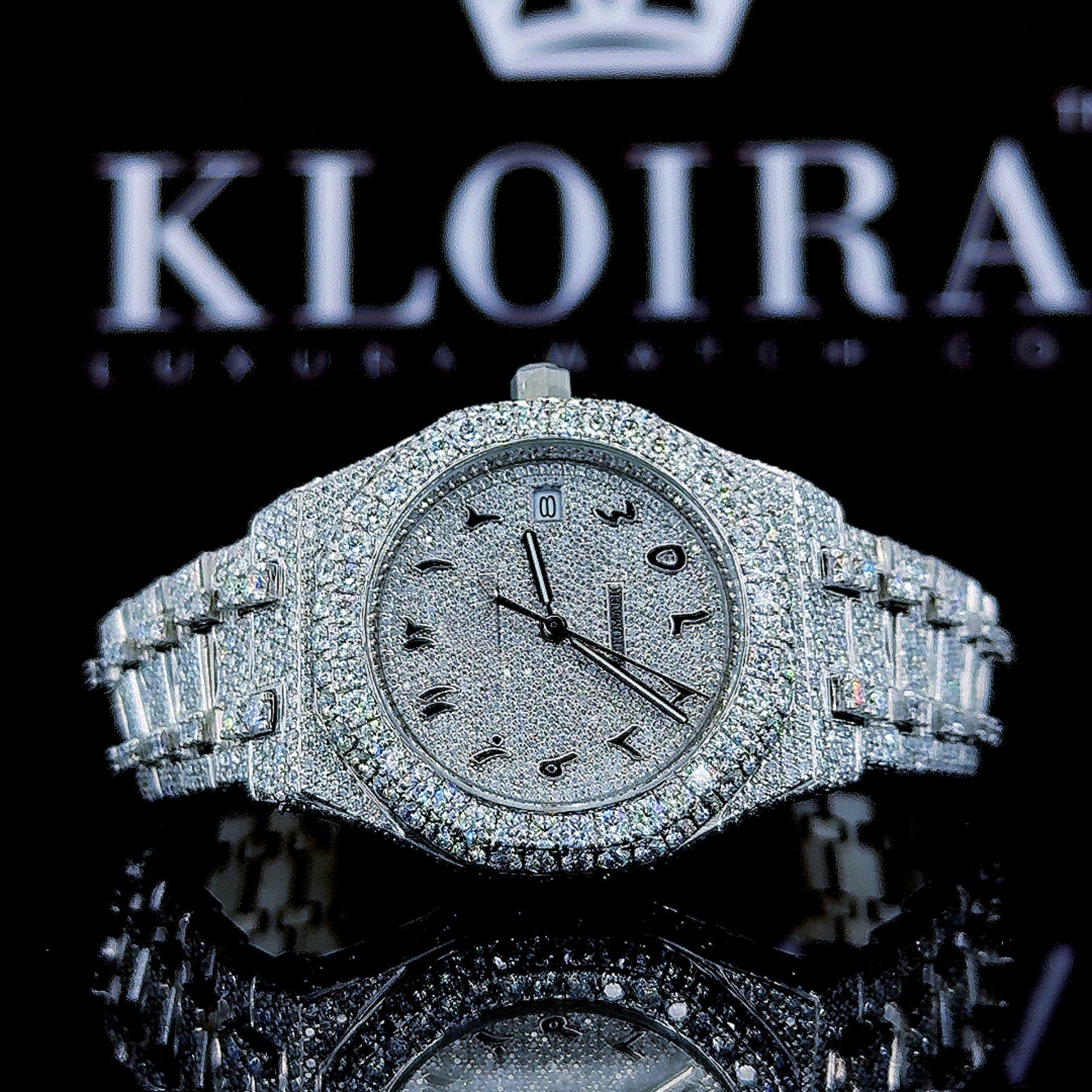 AP Iced Out Arabic Numerals Moissanite Diamond Watch