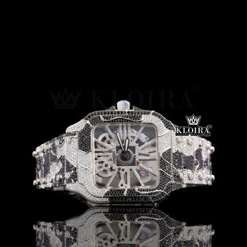 Midnight Glacier Men Diamond Studded Watch 14K Gold VVS 25 Carat 42mm Front
