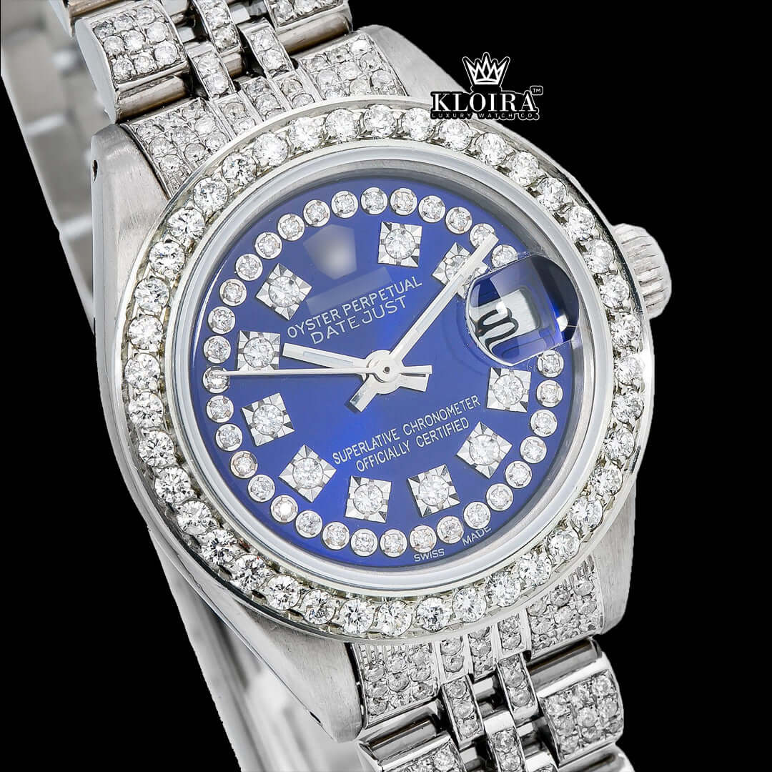 BlueElegance Moissanite Diamond Watch Silver VVS 18 Carat 42mm Men Front
