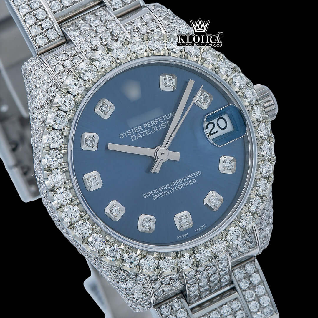 BlueMajesty Moissanite Diamond Watch 14K Gold VVS 18 Carat 42mm Front