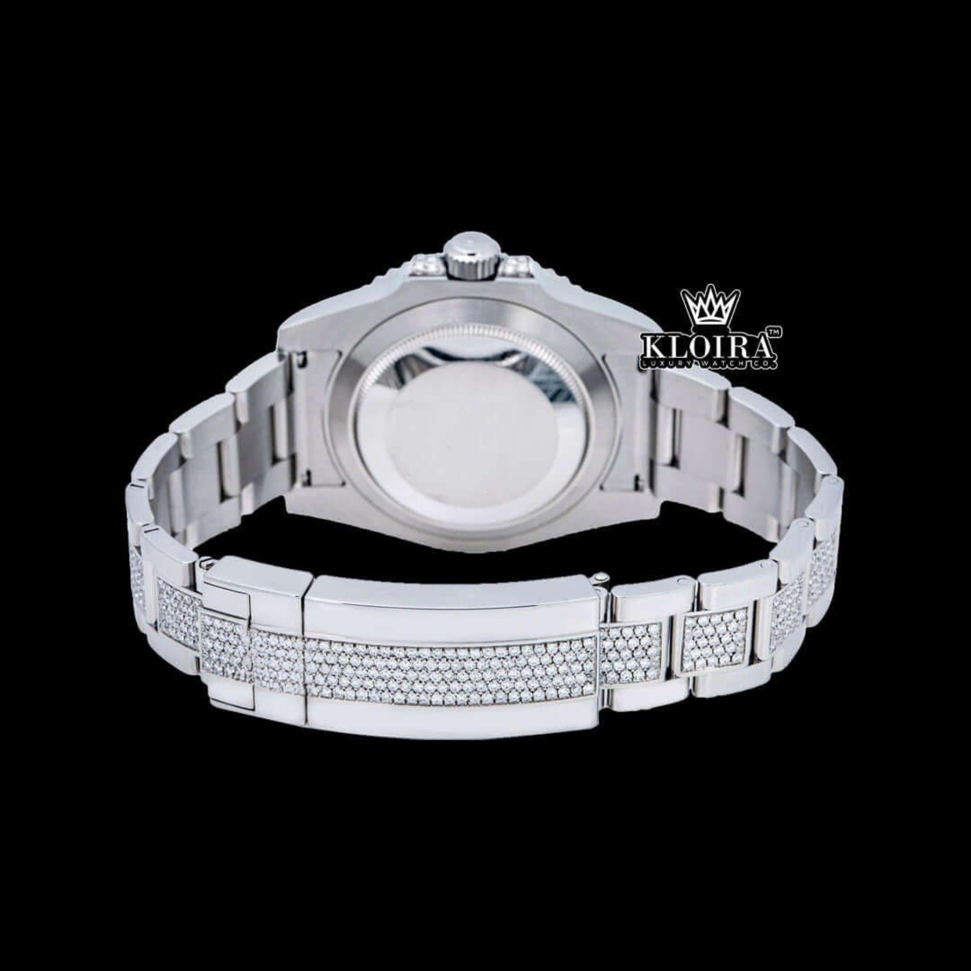 Blue Sapphire Case Full Iced Out Moissanite Diamond Watch