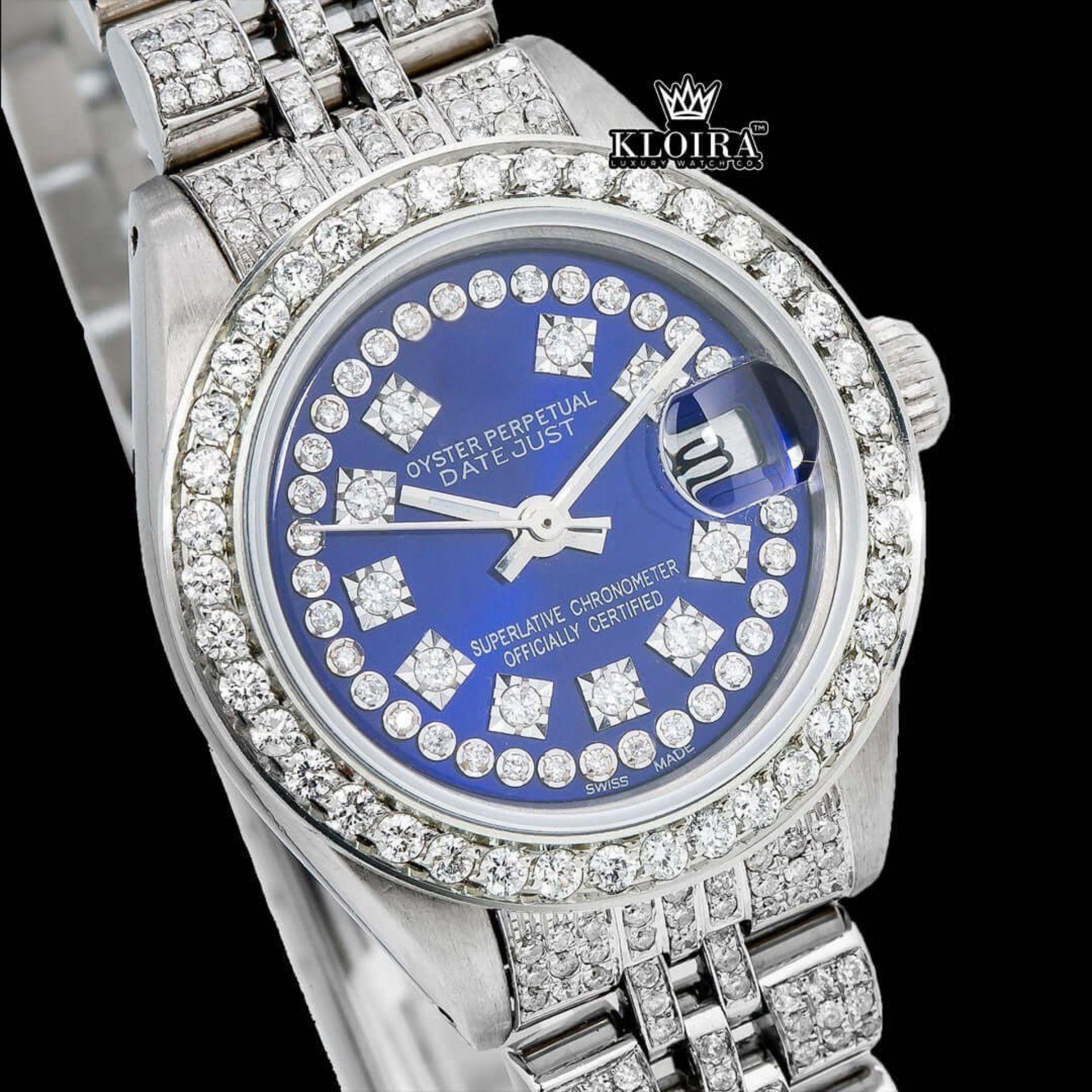Blue Sapphire Case Full Iced Out Moissanite Diamond Watch