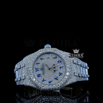 Blue Radiance Natural Diamond Watch 14K Gold VVS 29 Carat 36mm Men Front