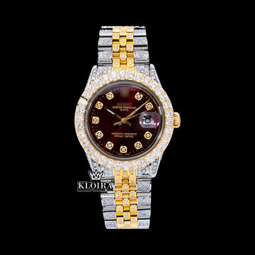BurgundyElite Moissanite Diamond Watch Silver VVS 13 Carat 42mm Men Front