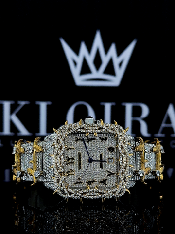 Front View of Cartier Santos Thorn Yellow Moissanite Diamond Watch