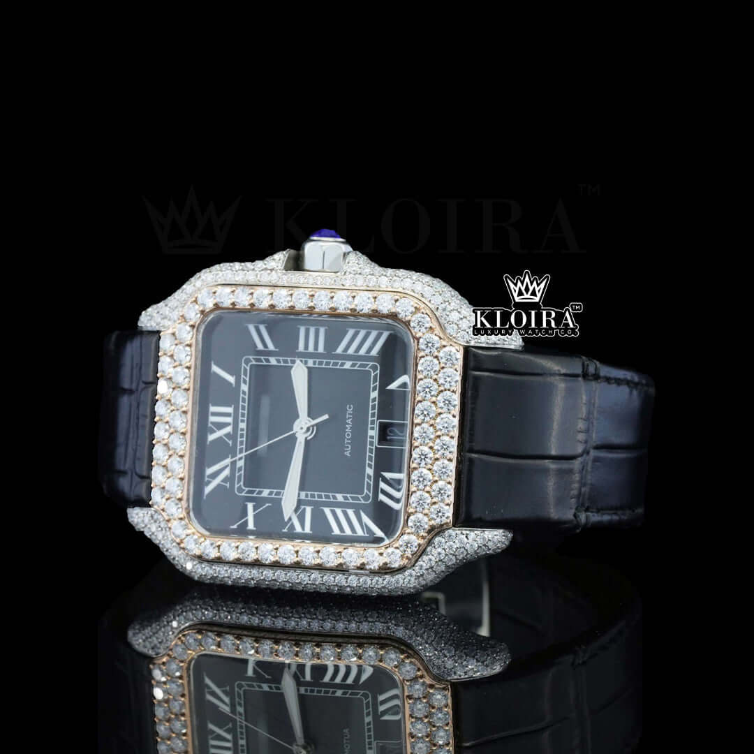 Front View of Cartier VVS Moissanite Watch