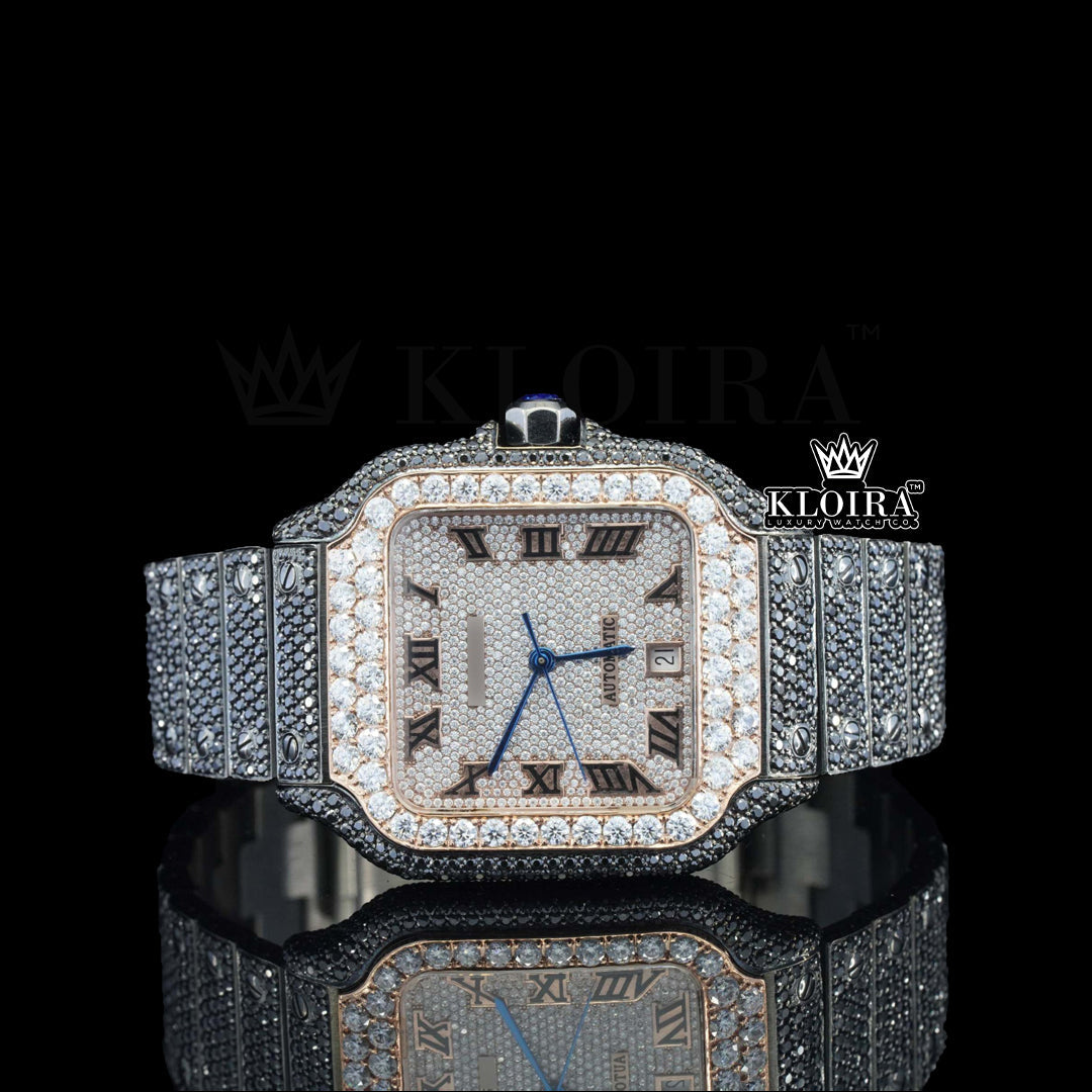 Front View of Cartier Watch Moissanite Diamonds