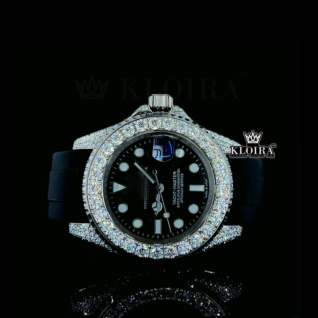 CelestiaMaster Moissanite Diamond Watch 14K Gold VVS 15 Carat 42mm Front