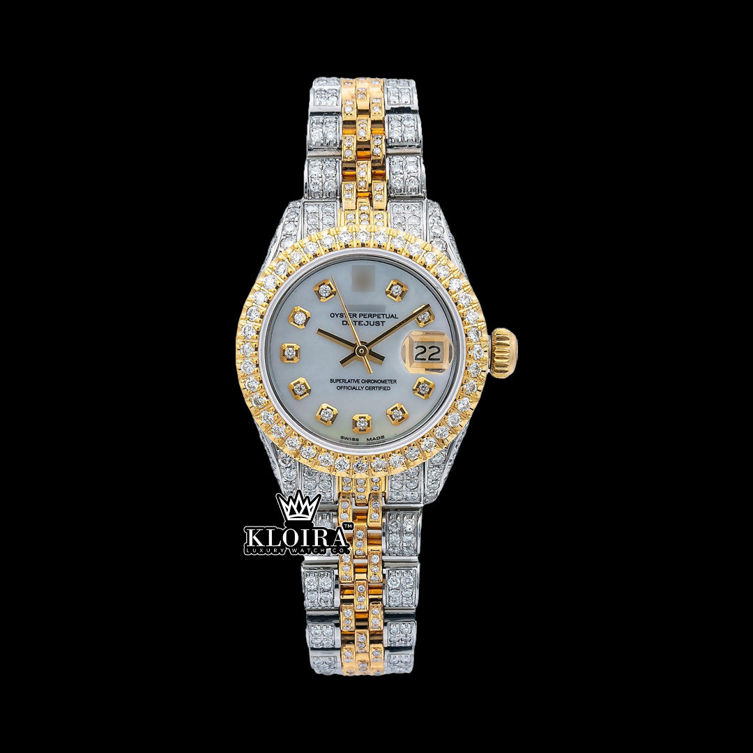 Celestia Moissanite Diamond Watch 14K Gold VVS 19 Carat 42mm Front