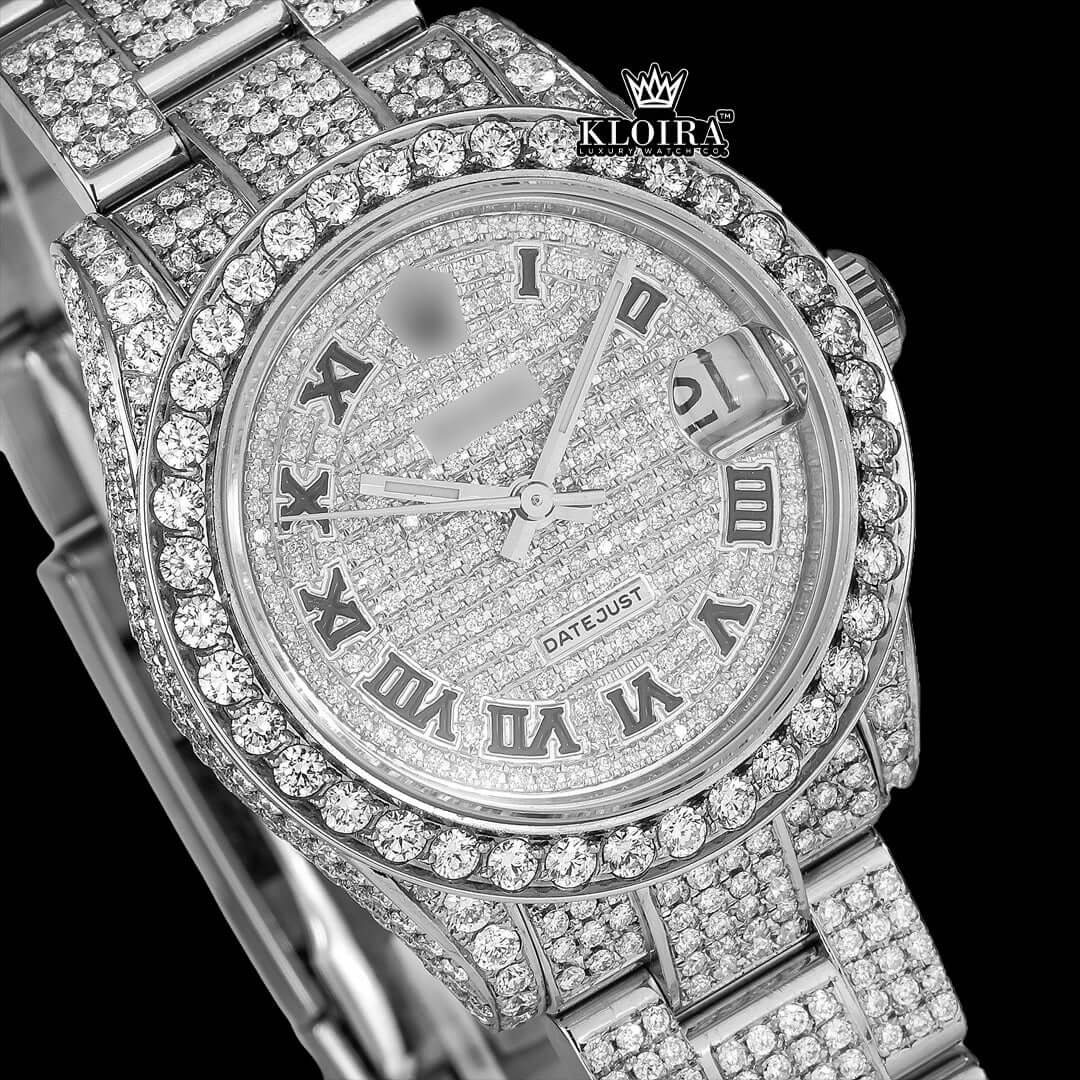 Celestia Moissanite Diamond Watch 14K Gold VVS 20 Carat 42mm Front