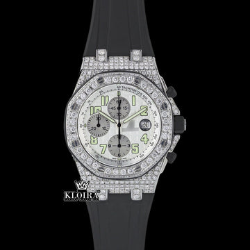 ChronoGlimmer Moissanite Diamond Watch 14K Gold VVS 14 carat 24mm