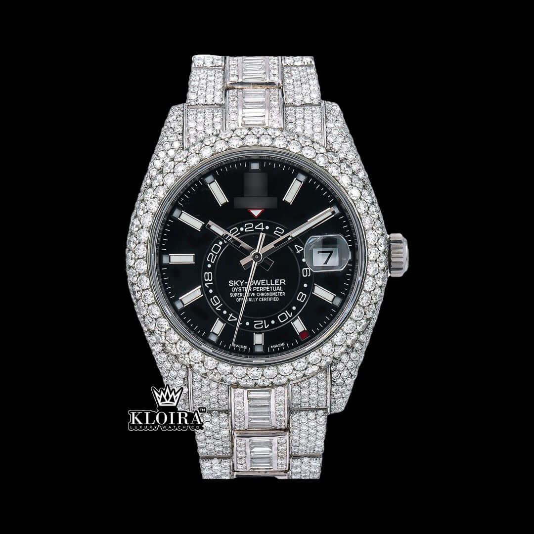 ChronoMajesty Moissanite Diamond Watch 14K Gold VVS 20 Carat 42mm Front 