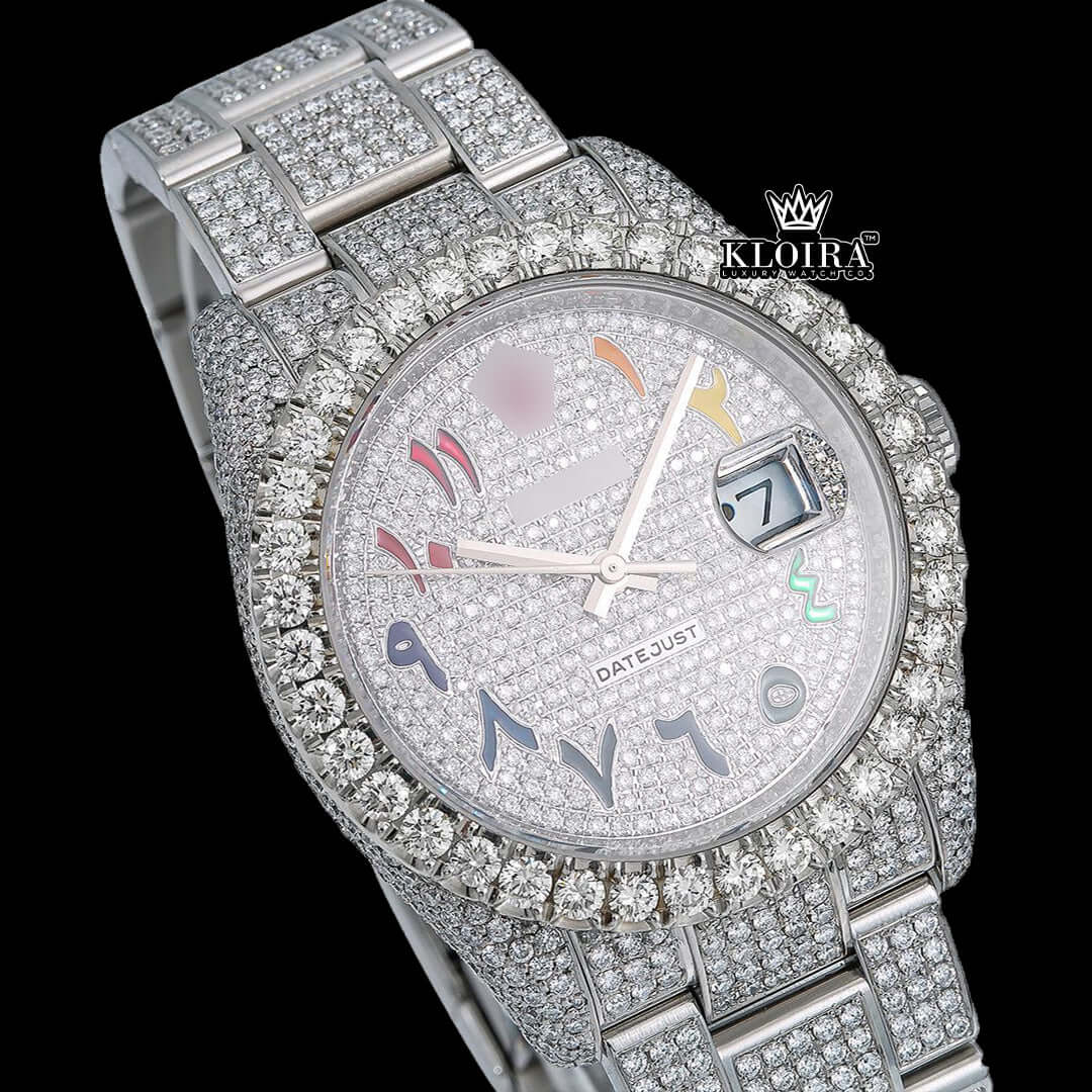 ColorGleam Moissanite Diamond Watch 14K Gold VVS 14 Carat 42mm Front
