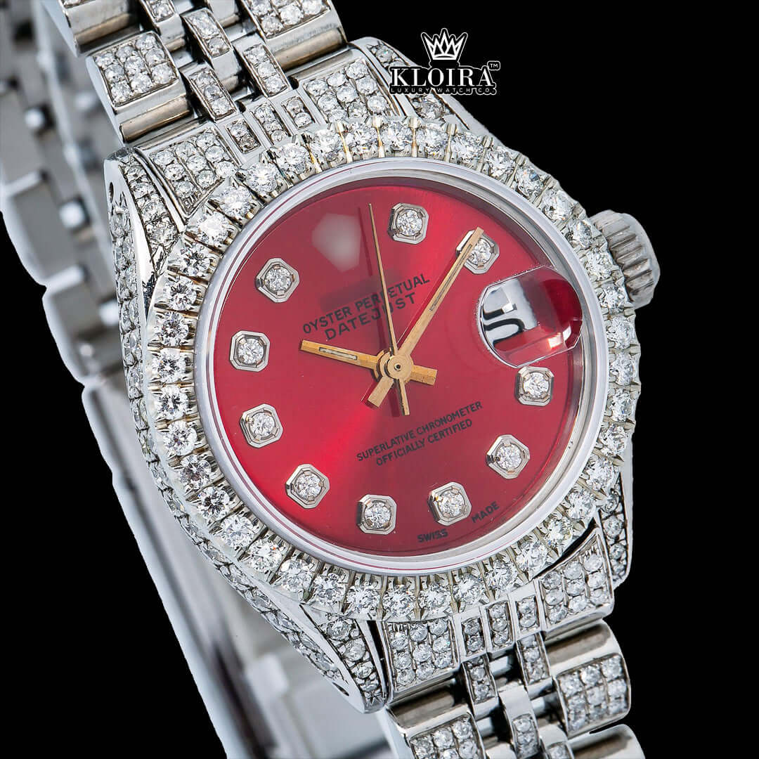 CrimsonElite Moissanite Diamond Watch Silver VVS 13 Carat 42mm Men Front