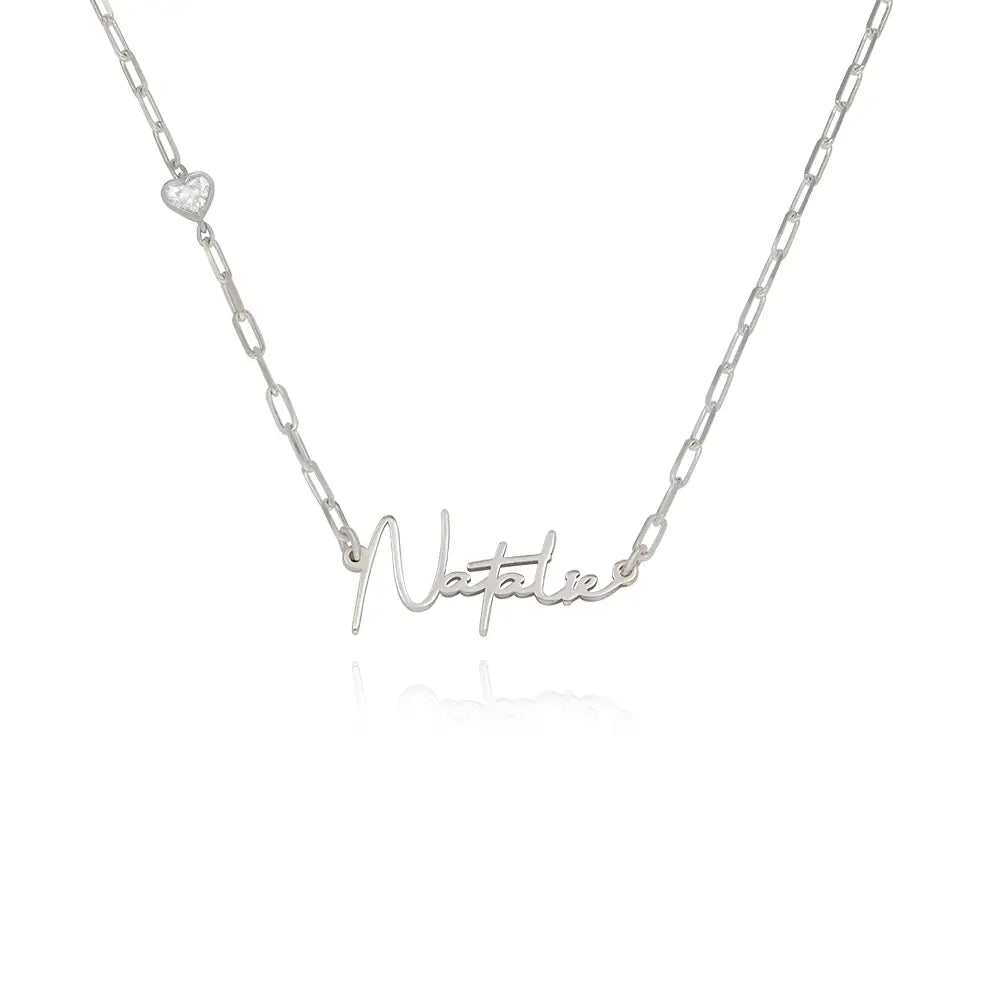 Custom Cursive Name Pendant Necklace in 14K Gold 
