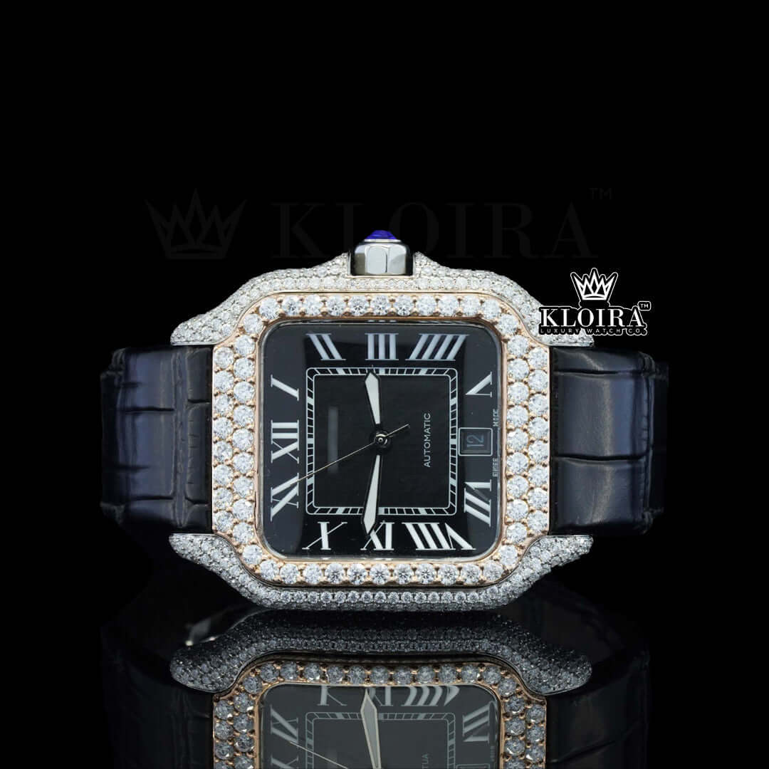 Nightelle Women Natural Diamond Watch 14K Gold VVS 14 Carat 42mm Front
