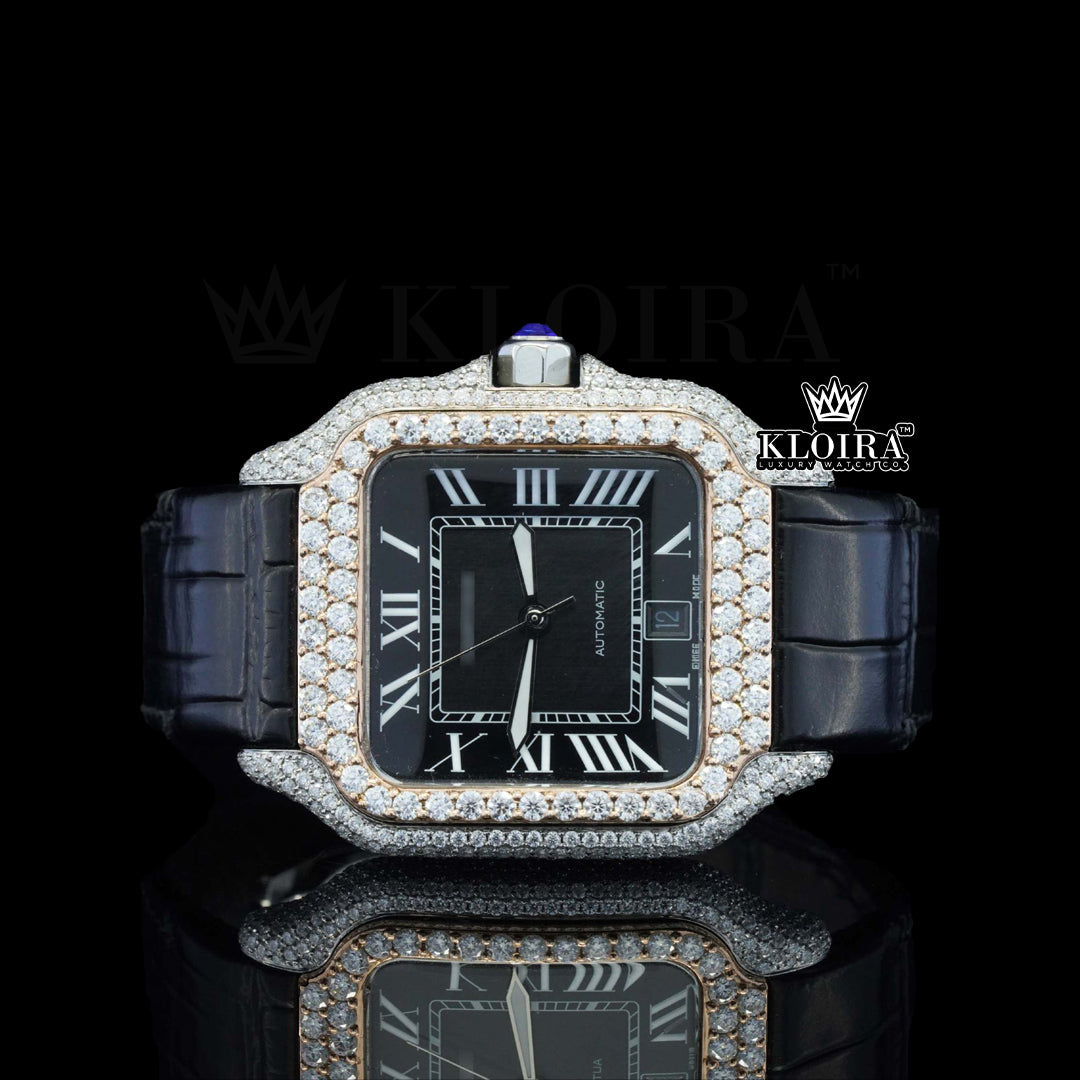 Nightelle Women Natural Diamond Watch 14K Gold VVS 14 Carat 42mm Front