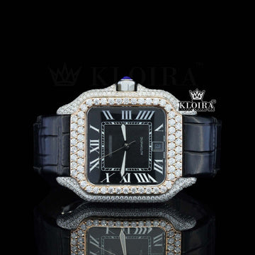 Nightelle Women Natural Diamond Watch 14K Gold VVS 14 Carat 42mm Front