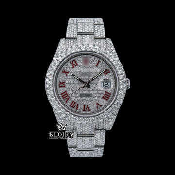 DazzleTimepiece Moissanite Diamond Watch 14K Gold VVS 20 Carat 42mm Front