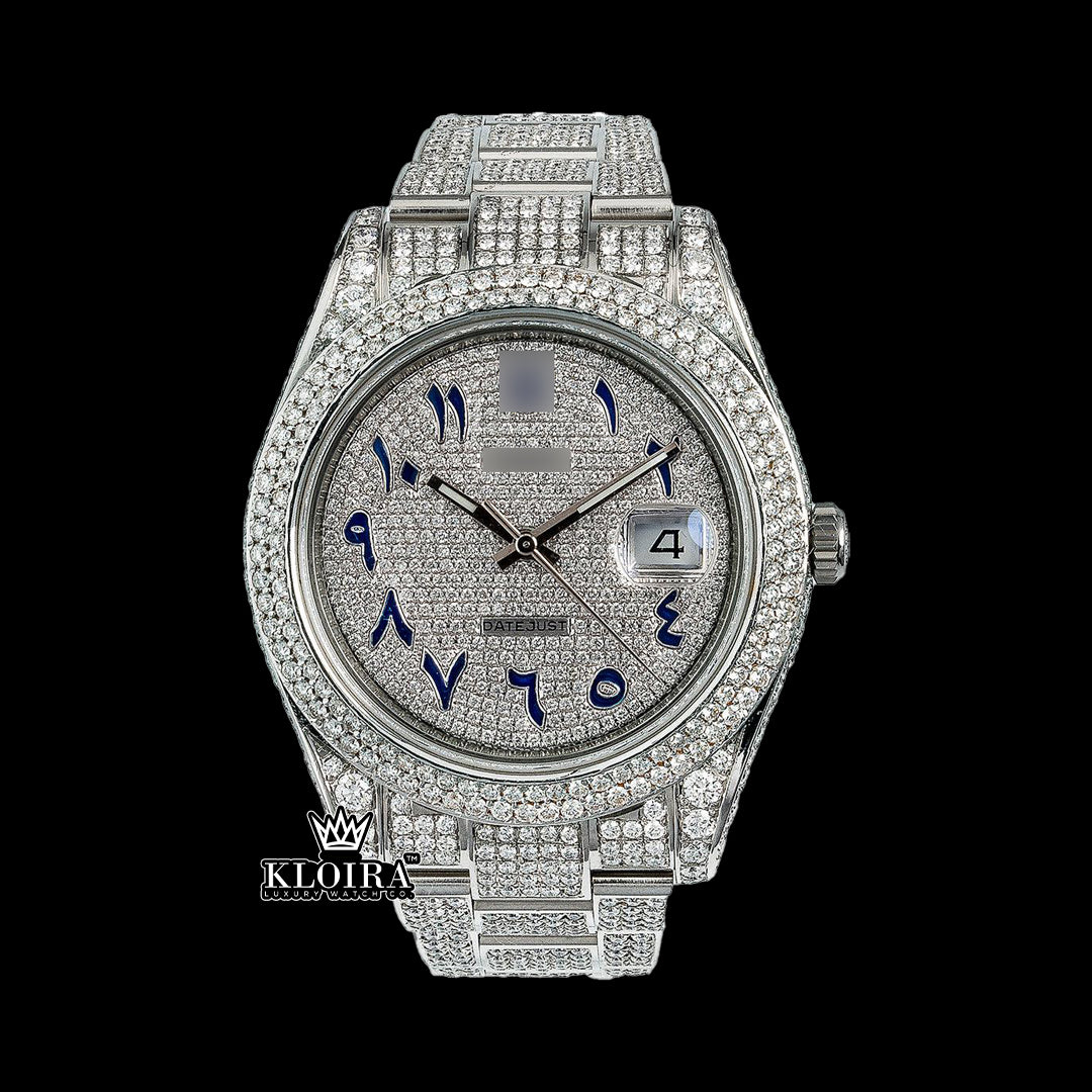 DiamondCrown Moissanite Diamond Watch 14K Gold VVS 22 Carat 42mm Front