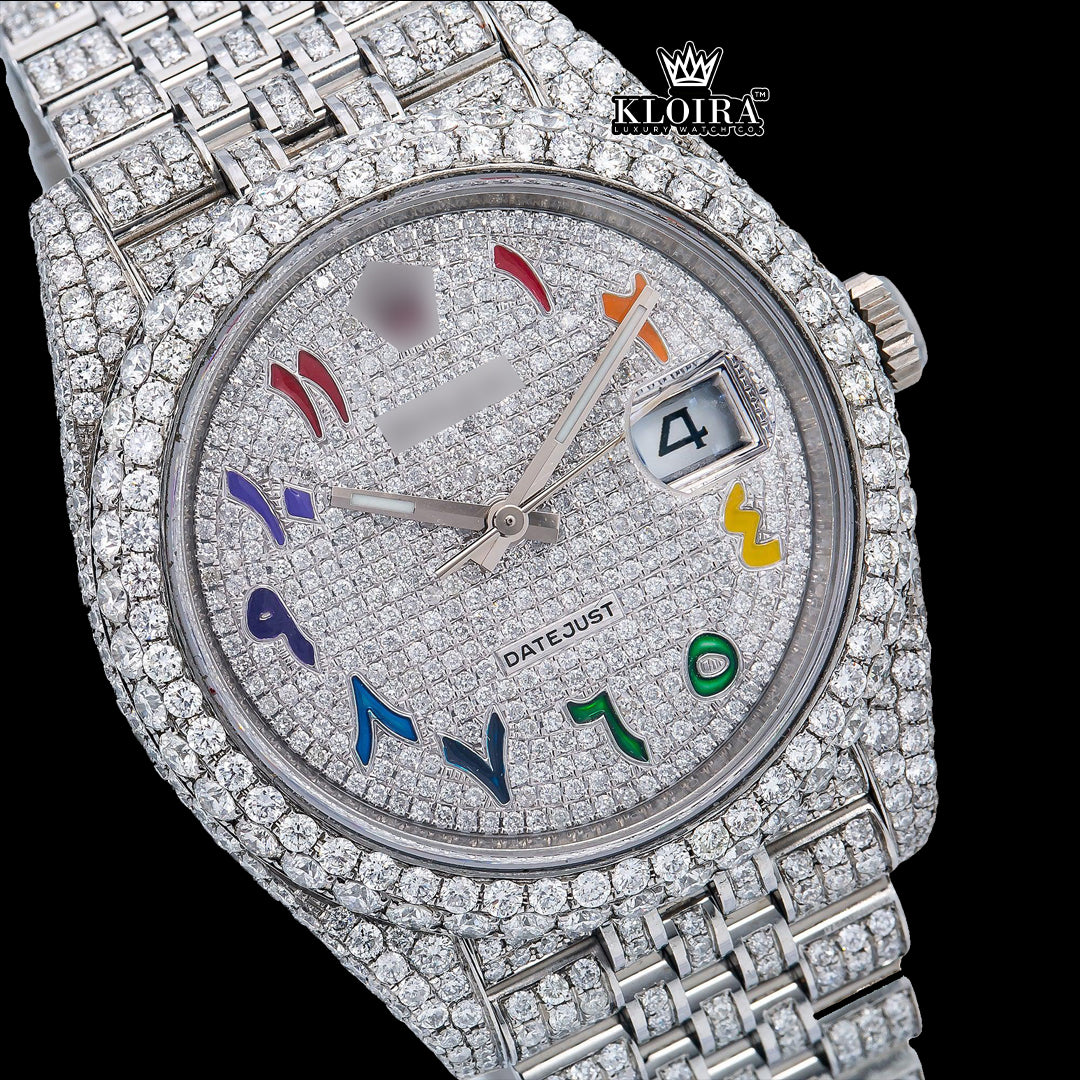 DiamondDazzle Moissanite Diamond Watch 14K Gold VVS 22 Carat 42mm Front