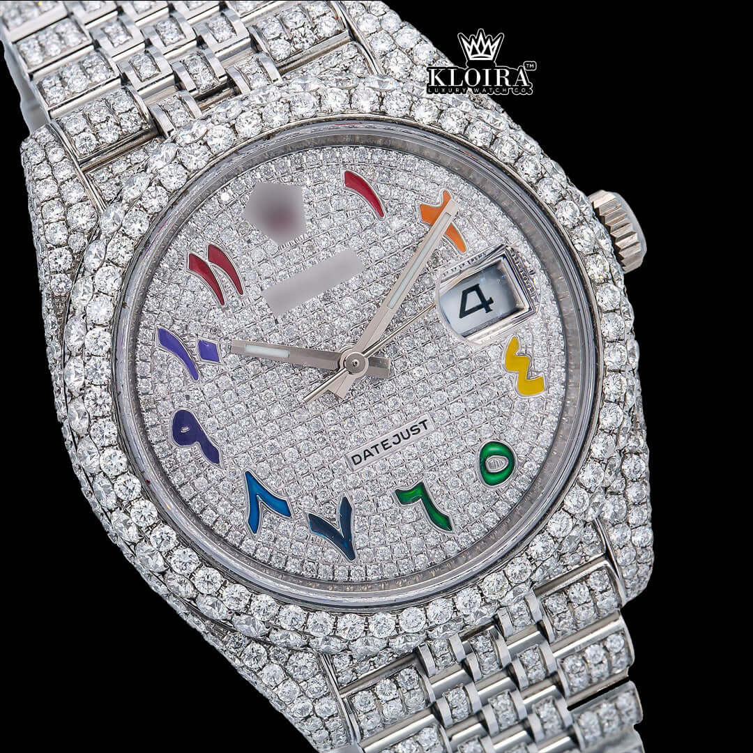 DiamondDazzle Moissanite Diamond Watch 14K Gold VVS 22 Carat 42mm Front