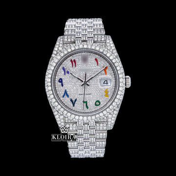DiamondDazzle Moissanite Diamond Watch 14K Gold VVS 22 Carat 42mm Front