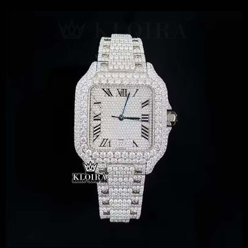 Iced Legacy Moissanite Diamond Watch 14K Gold VVS 24 Carat 42mm Front