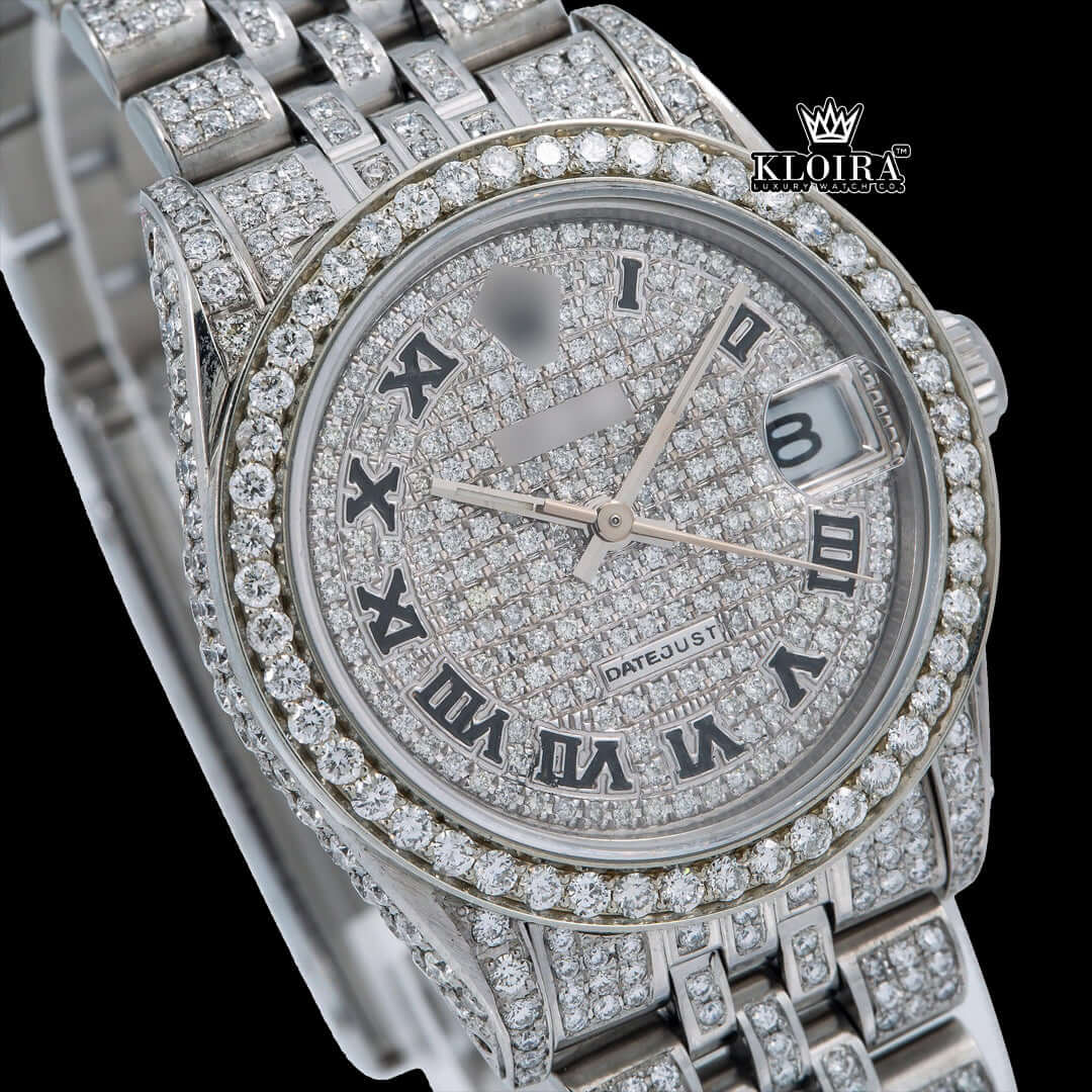 DiamondMajesty Moissanite Diamond Watch 14K Gold VVS 20 Carat 42mm  Front