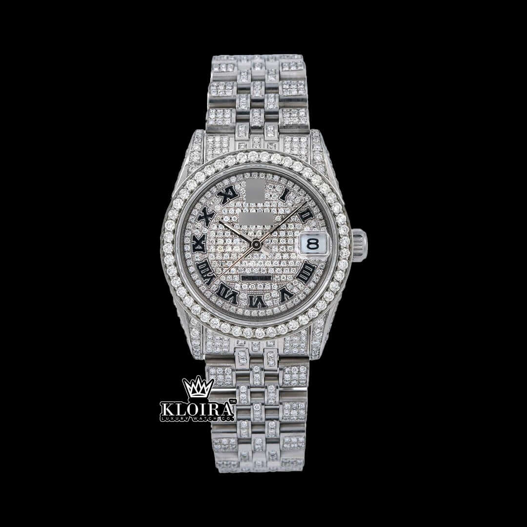 DiamondMajesty Moissanite Diamond Watch 14K Gold VVS 20 Carat 42mm  Front