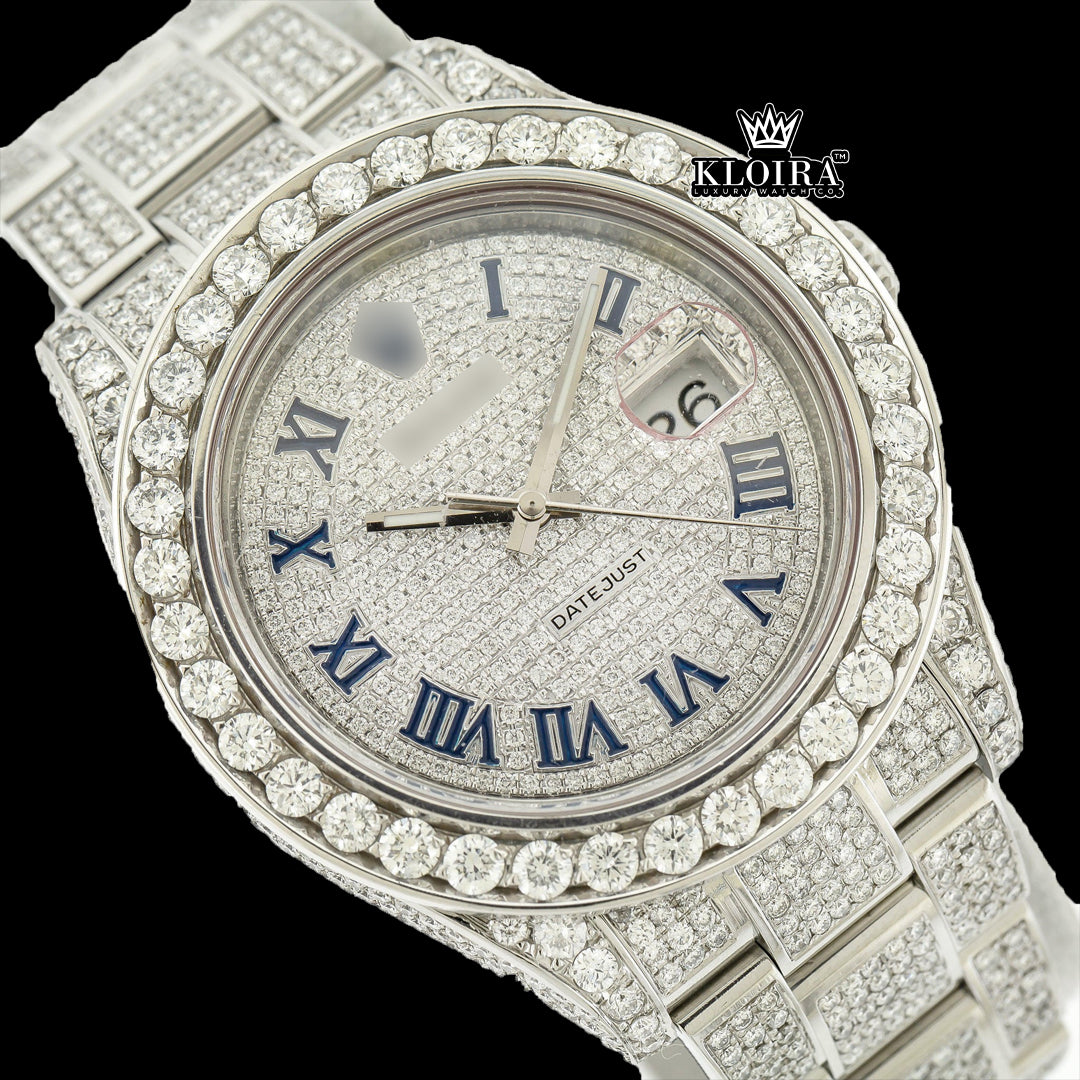 DiamondMajesty Moissanite Diamond Watch 14K Gold VVS 22 Carat 42mm Front