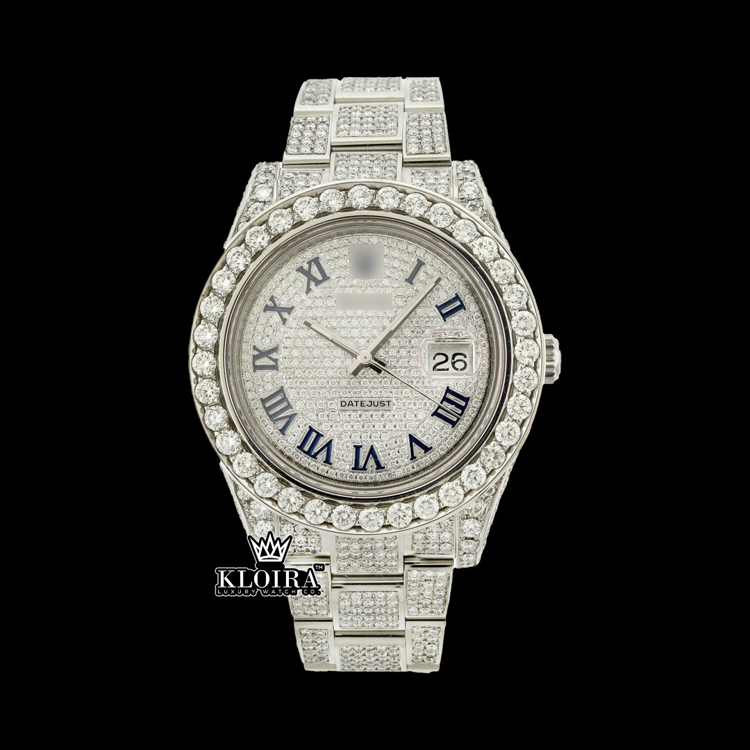 DiamondMajesty Moissanite Diamond Watch 14K Gold VVS 22 Carat 42mm Front