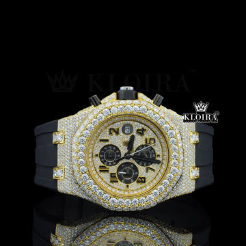 Eclipse Lab-Grown Diamond Watch Yellow 14K Gold VVS 14 Carat 42mm Front