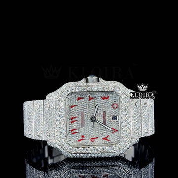 Auralisse Moissanite Diamond Watch 14K Gold VVS 22 Carat 42mm Front