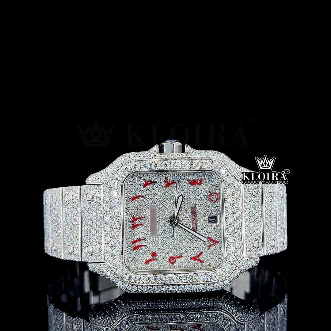 Auralisse Moissanite Diamond Watch 14K Gold VVS 22 Carat 42mm Front