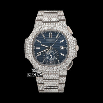 FrostElite Moissanite Diamond Watch Silver VVS 24Carat 42mm Men Front