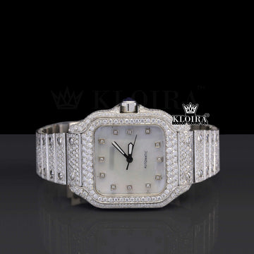Frostbite Moissanite Diamond Watch 14K Gold VVS 28 Carat 42mm Front