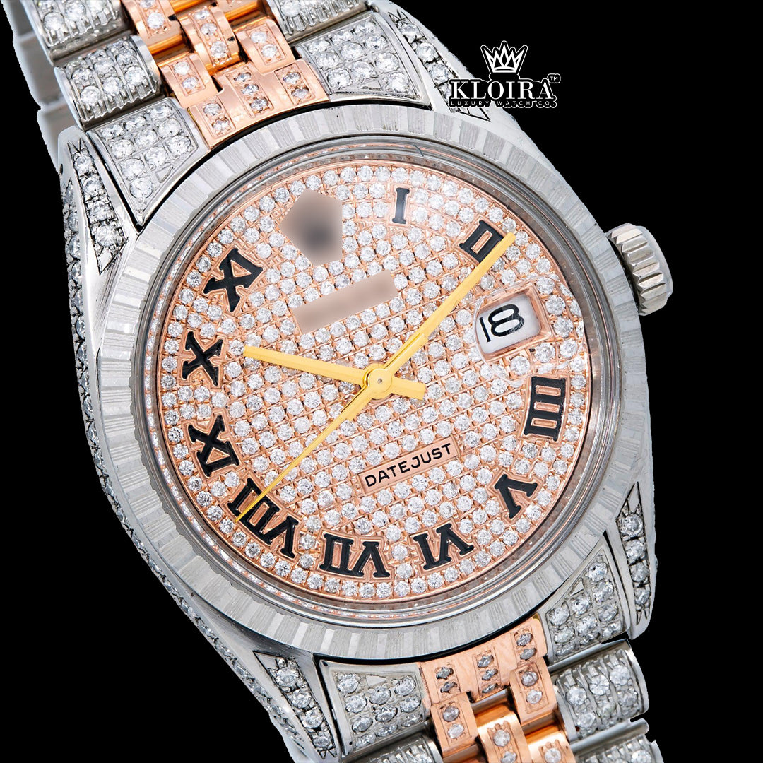GlamGlow Moissanite Diamond Watch 14K Gold VVS 18 Carat 42mm Front