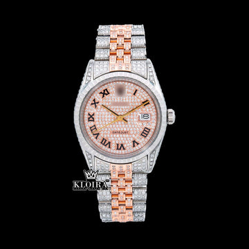 GlamGlow Moissanite Diamond Watch 14K Gold VVS 18 Carat 42mm Front