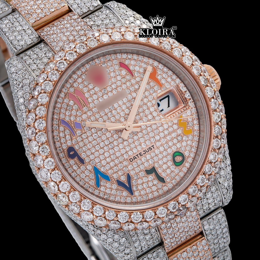 GleamingHarmony Moissanite Diamond Watch 14K Gold VVS 20 Carat 42mm Front 