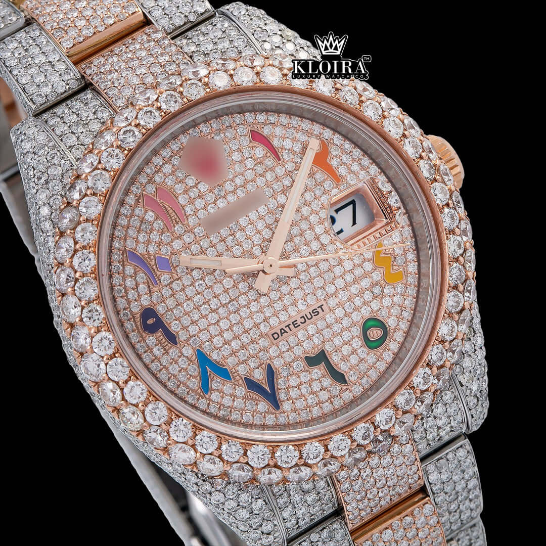 GleamingHarmony Moissanite Diamond Watch 14K Gold VVS 20 Carat 42mm Front 
