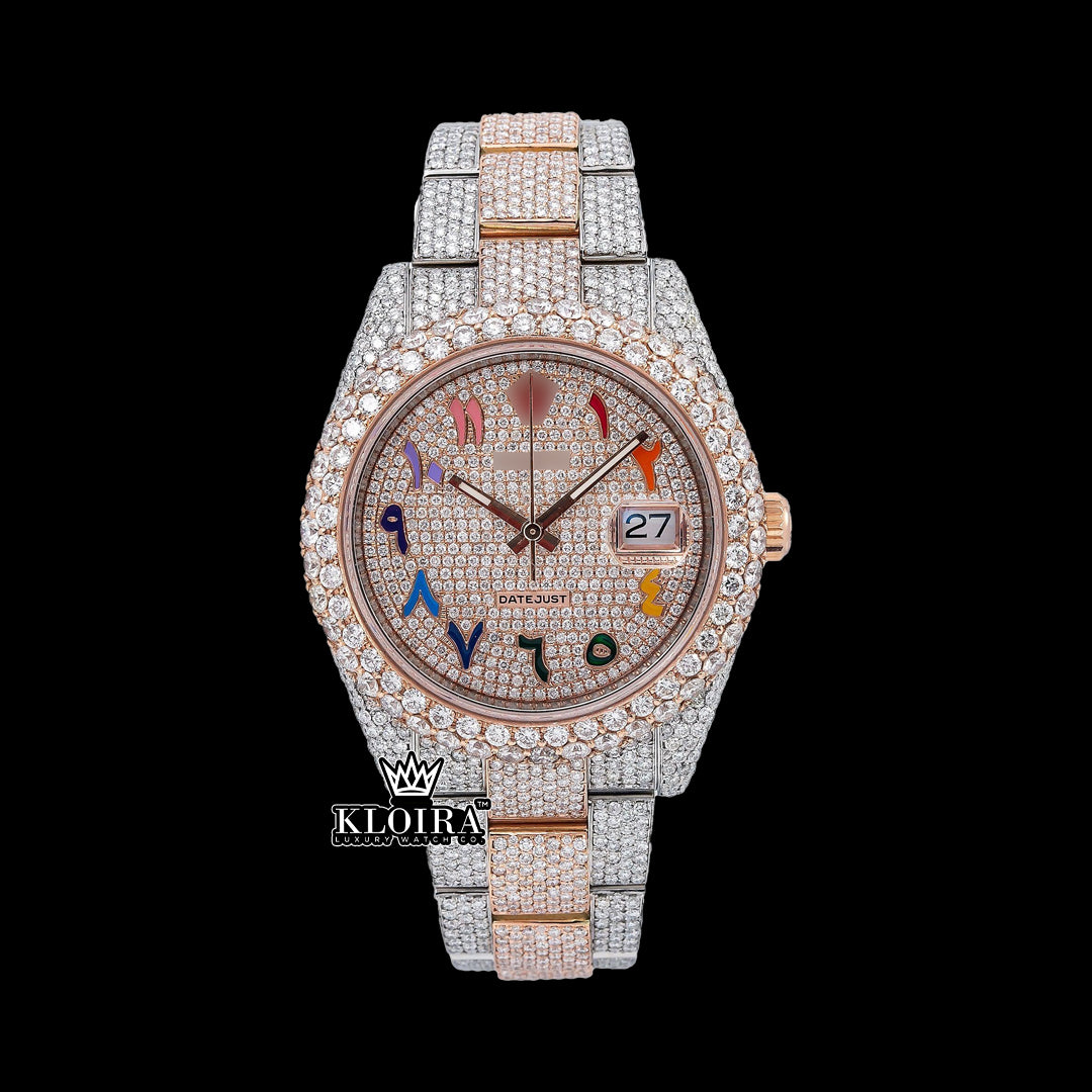 GleamingHarmony Moissanite Diamond Watch 14K Gold VVS 20 Carat 42mm Front 