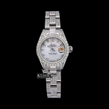 GlisteningElegance Moissanite Diamond Watch 14K Gold VVS 18 Carat 42mm Front