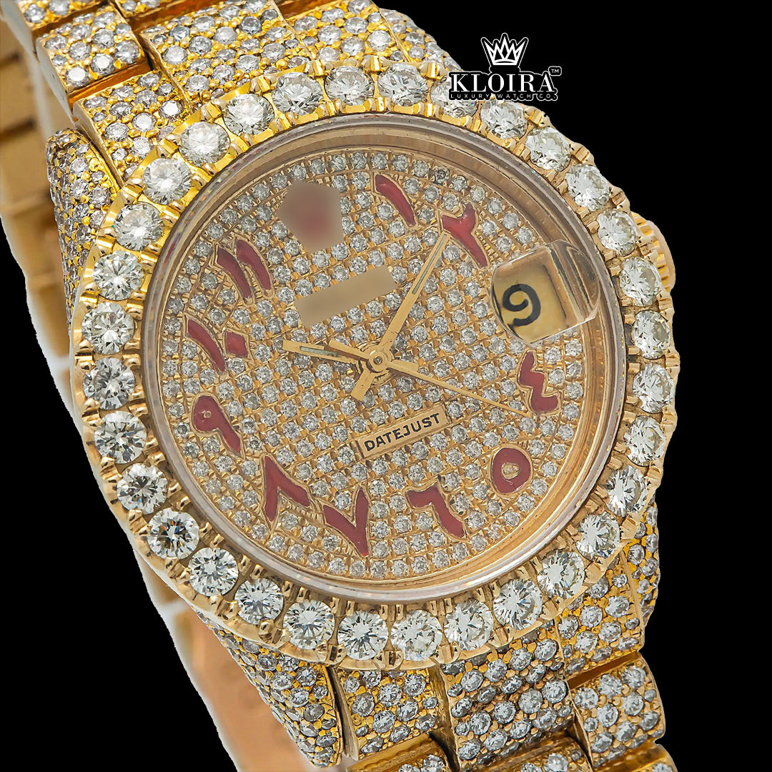 GoldenRadiance Moissanite Diamond Watch Silver VVS 22 Carat 42mm Men Front