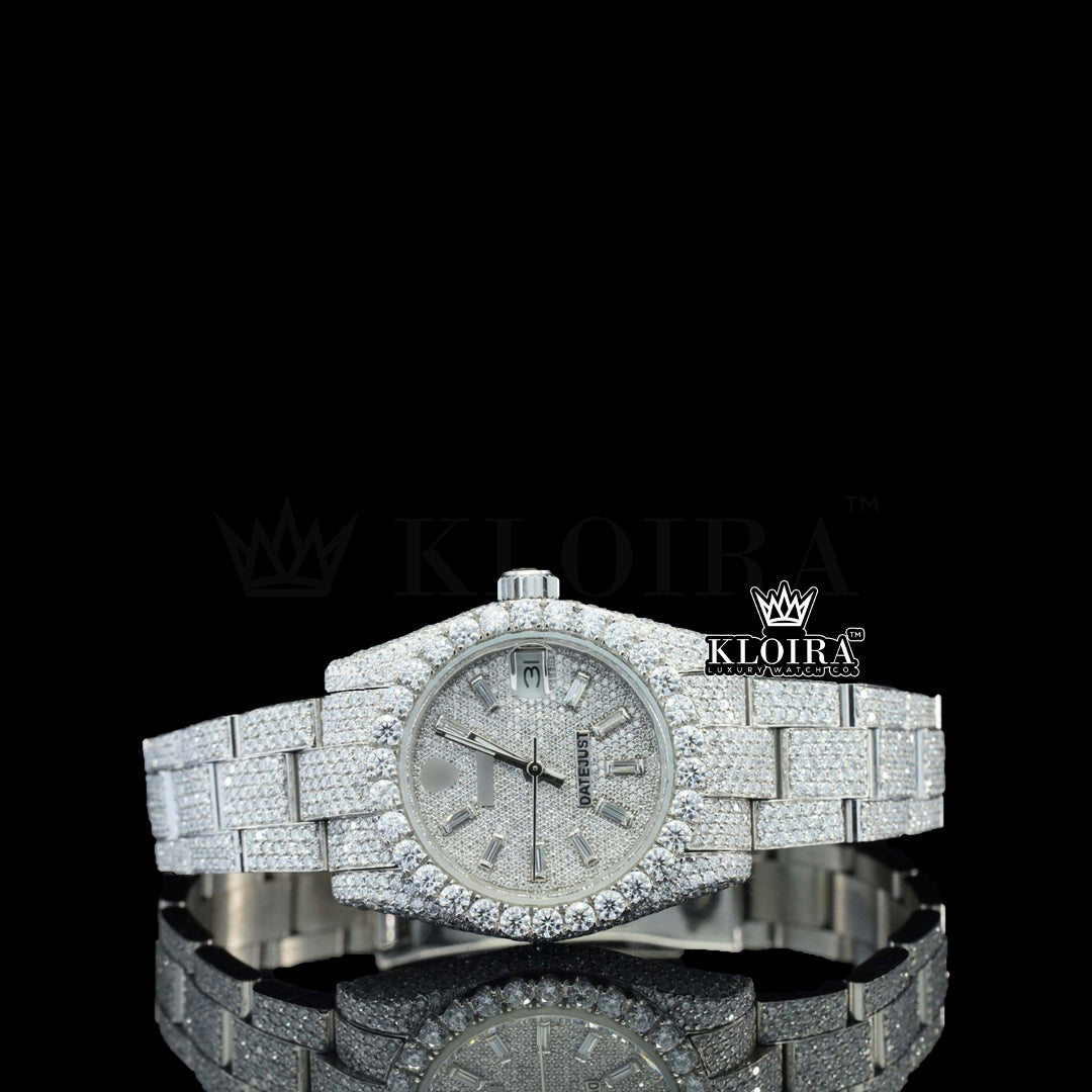 IceSpark Moissanite Diamond Watch 14K Gold VVS 22 Carat 42mm Front