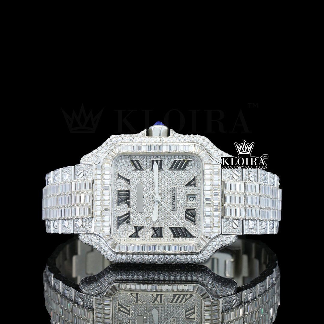 Icelaire Lab-Grown Diamond Watch 14K Gold VVS 31 Carat 42mm Front